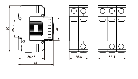 CAU5-T2-40PV-DC-SPD-Size